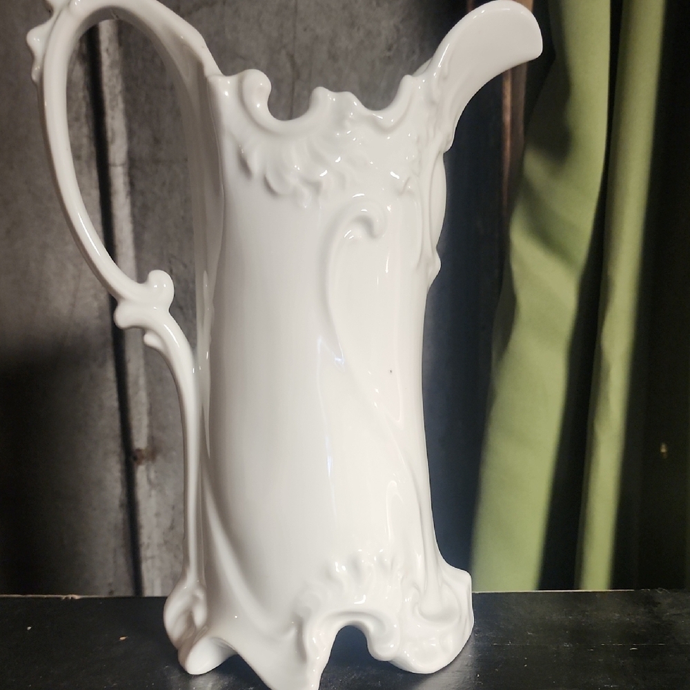Elegant White Porcelain Pitcher